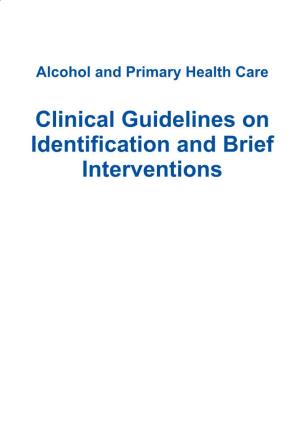 Clinical Guidelines on Identification and Brief Interventions