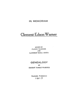 Clement Edson Warner