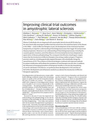 Improving Clinical Trial Outcomes in Amyotrophic Lateral Sclerosis