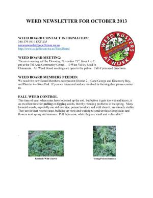 Jefferson County Weed Control Newsletter