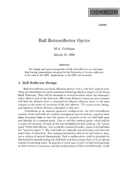 Ball Retroreflector Optics