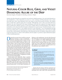 NATURAL-COLOR BLUE, GRAY, and VIOLET DIAMONDS: ALLURE of the DEEP Sally Eaton-Magaña, Christopher M