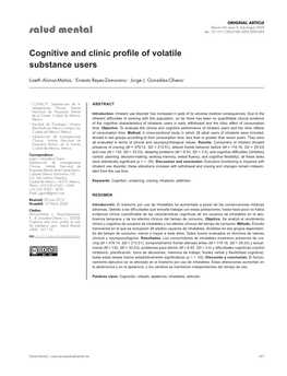 Cognitive and Clinic Profile of Volatile Substance Users