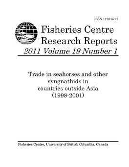 Trade in Seahorses and Other Syngnathids in Countries Outside Asia (1998-2001)