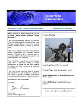 December 2005 Newsletter