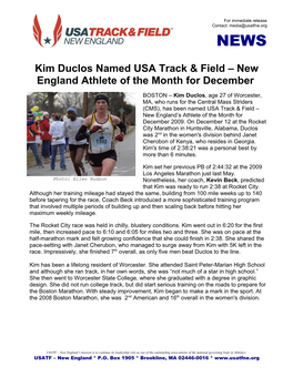 USA Track & Field New England Athlete of the Month