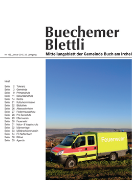 Mitteilungsblatt Der Gemeinde Buch Am Irchel