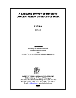 A Baseline Survey of Minority Concentration Districts of India