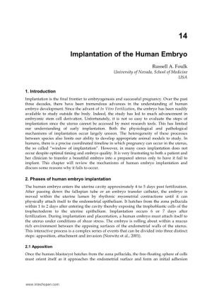 Implantation of the Human Embryo