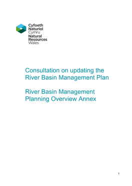 River Basin Management Planning Overview Annex