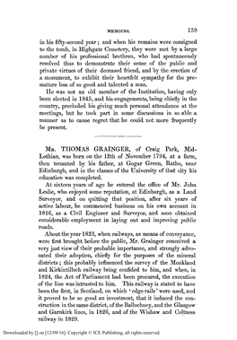 Obituary. Thomas Grainger, 1794-1852