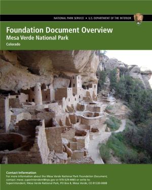 Mesa Verde National Park Foundation Document Overview