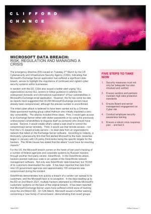 Microsoft Data Breach: Risk, Regulation and Managing a Crisis