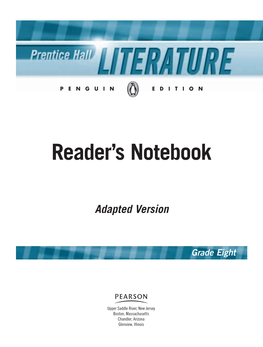 Reader's Notebook: Adapted Version: Grade Eight
