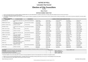 Election of City Councillors for The