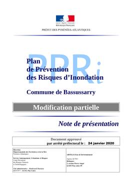 Plan De Prévention Des Risques D'inondation Modification Partielle