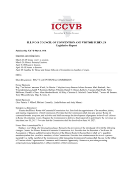 ILLINOIS COUNCIL of CONVENTION and VISITOR BUREAUS Legislative Report