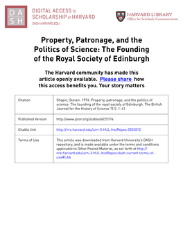 The Founding of the Royal Society of Edinburgh