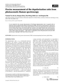 Precise Measurement of the Depolarization Ratio from Photoacoustic Raman Spectroscopy