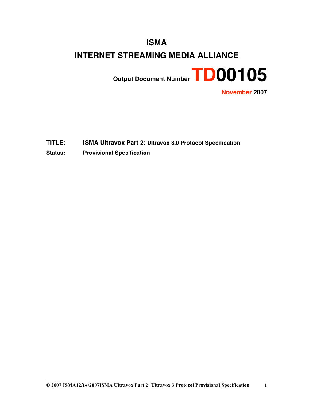 Isma Internet Streaming Media Alliance