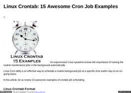 Linux Crontab: 15 Awesome Cron Job Examples