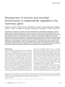 Development of Immune and Microbial Environments Is Independently Regulated in the Mammary Gland