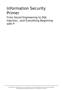 Information Security Primer from Social Engineering to SQL Injection...And Everything Beginning with P