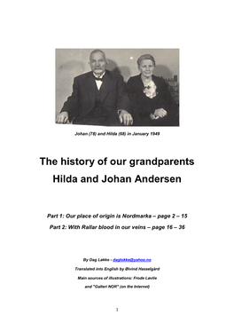 The History of Our Grandparents Hilda and Johan Andersen