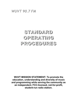 Standard Operating Procedures Revised 09/25/03, 2/17/06, 3/2/07