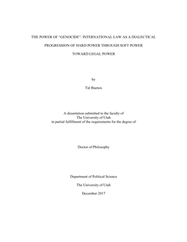 International Law As a Dialectical Progression Of