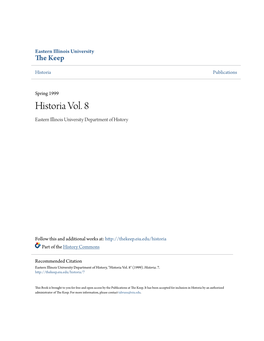 Historia Vol. 8 Eastern Illinois University Department of History