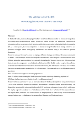 The Valence Side of the EU: Advocating for National Interests in Europe