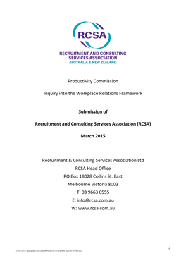 Recruitment and Consulting Services Association (RCSA)