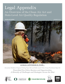 Legal Appendix an Overview of the Clean Air Act and State-Level Air Quality Regulation