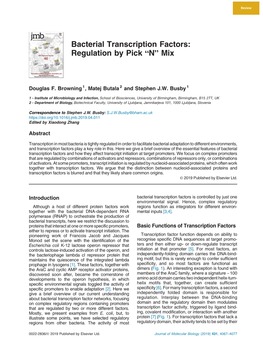 Bacterial Transcription Factors: Regulation by Pick “N” Mix