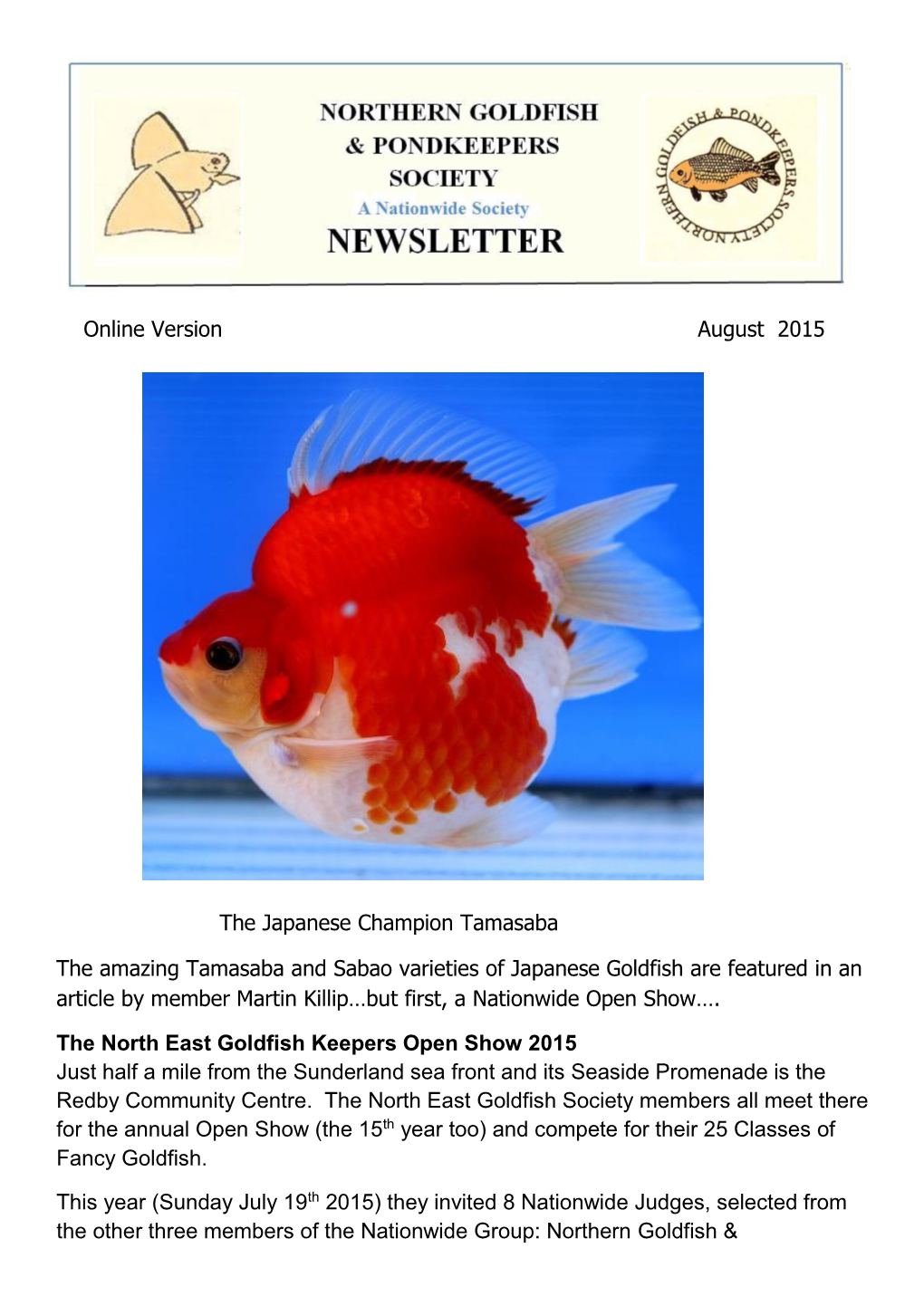 Online Version August 2015 the Japanese Champion Tamasaba