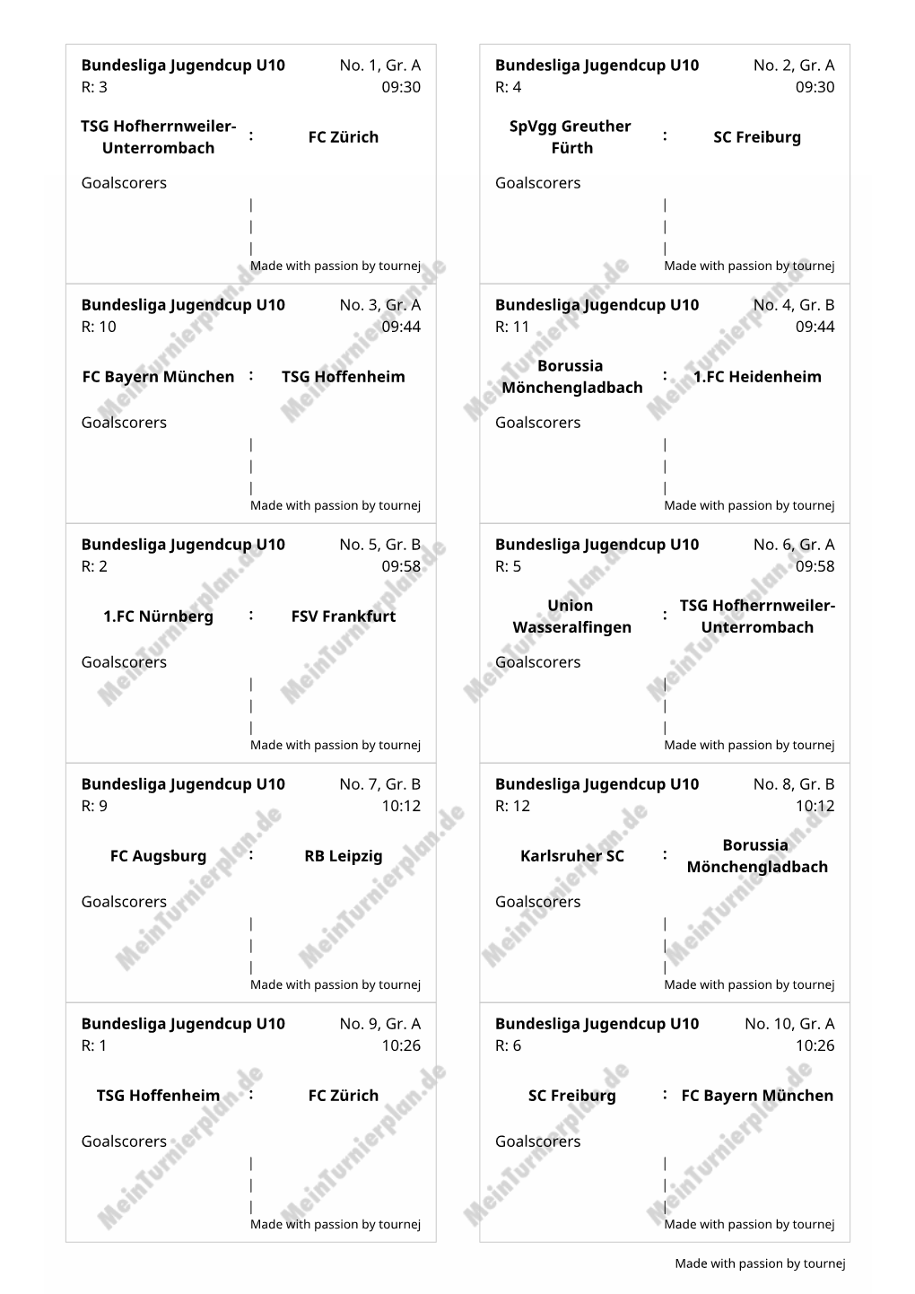 Bundesliga Jugendcup U10 No. 1, Gr. AR
