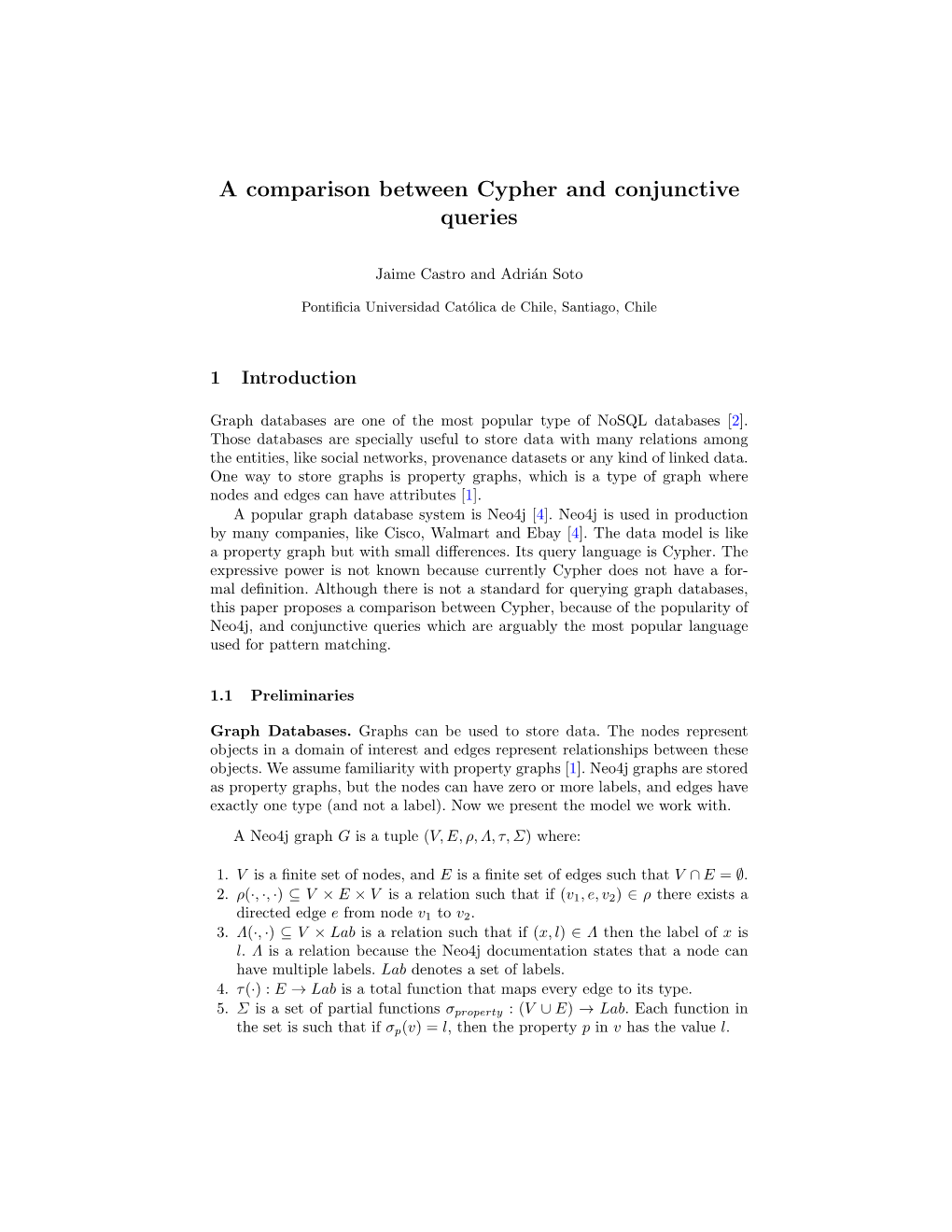 A Comparison Between Cypher and Conjunctive Queries
