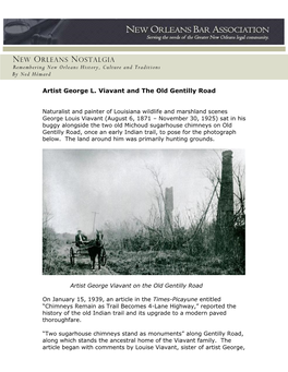Artist George L. Viavant and the Old Gentilly Road