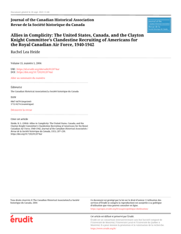 The United States, Canada, and the Clayton Knight Committee's