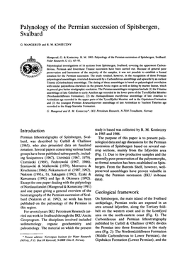 Palynology of the Permian Succession of Spitsbergen, Svalb Ar D