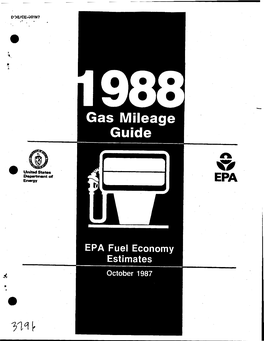 1988 Gas Mileage Guide: EPA Fuel Economy Estimates