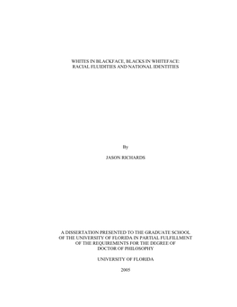 Whites in Blackface, Blacks in Whiteface: Racial Fluidities and National Identities