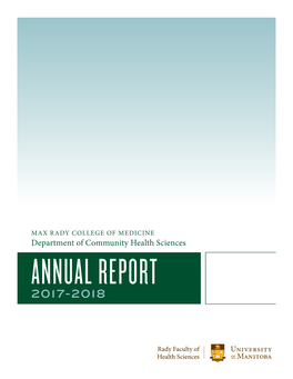 Department of Community Health Sciences ANNUAL REPORT 2017-2018