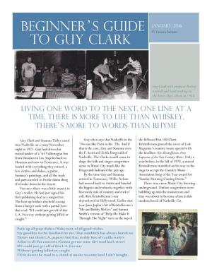 Guy Clark Beginner's Guide