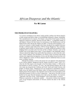 African Diasporas and the Atlantic