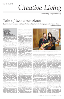 Tale of Two Champions Guitarists Muriel Anderson and Helen Avakian Will Display Their Winning Styles at the Towne Crier