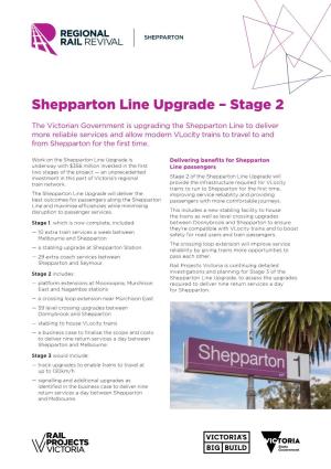 Shepparton Line Upgrade – Stage 2