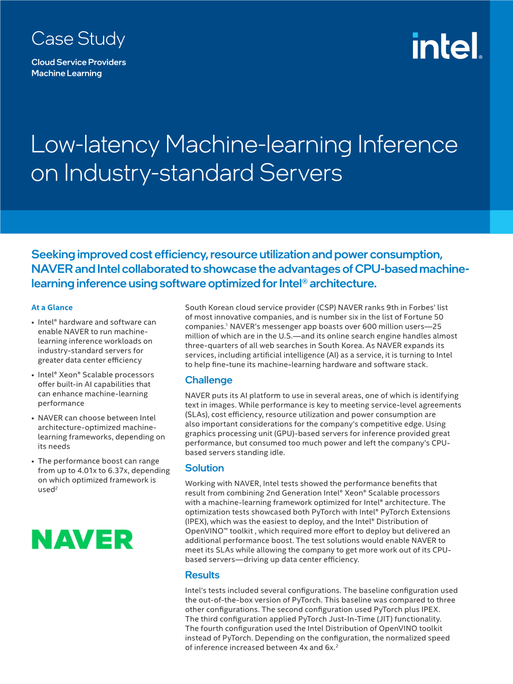 Low-Latency Machine-Learning Inference on Industry-Standard Servers