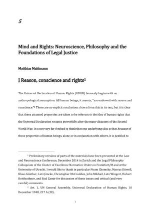 Neuroscience, Philosophy and the Foundations of Legal Justice